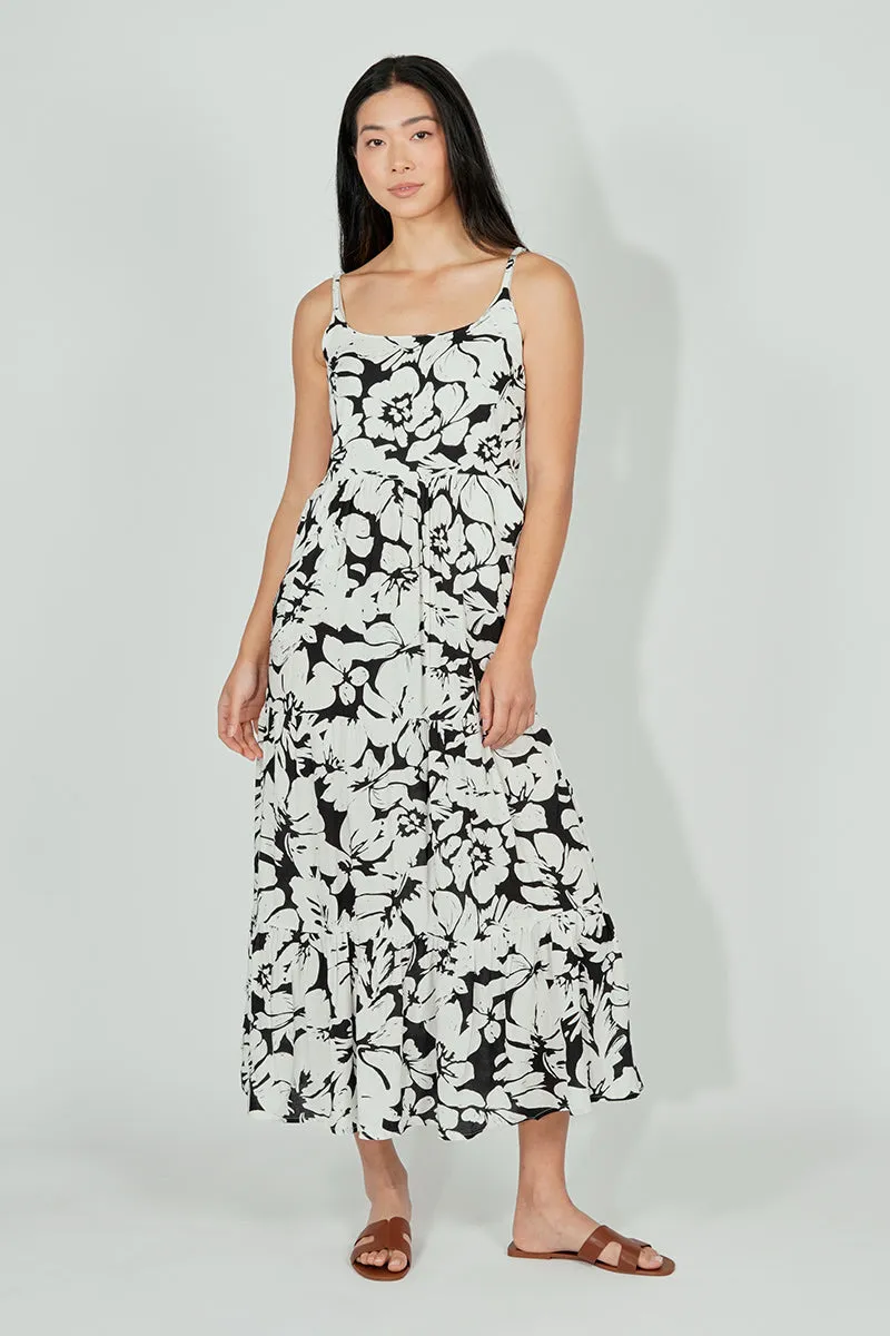 International INC Company Floral Tiered Maxi Dress - Black sold by Fairweather