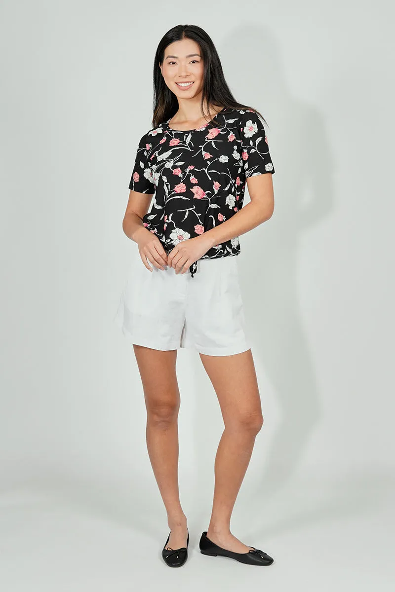 International INC Company Floral Drawstring Detail Tee - Black sold by Fairweather product image thumbnail 5