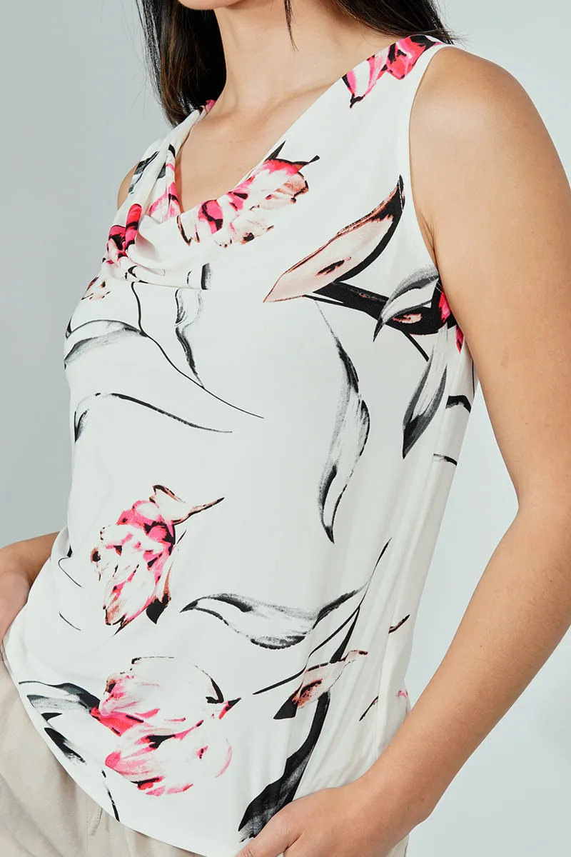 Beechers Brook Floral Cowl Neck Tank Top - White sold by Fairweather product image thumbnail 4