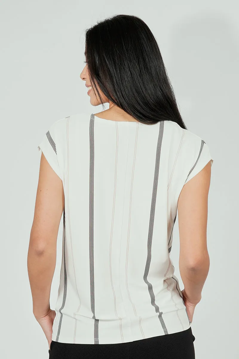 Beechers Brook Striped Circle Neck Tee - White sold by Fairweather product image thumbnail 3