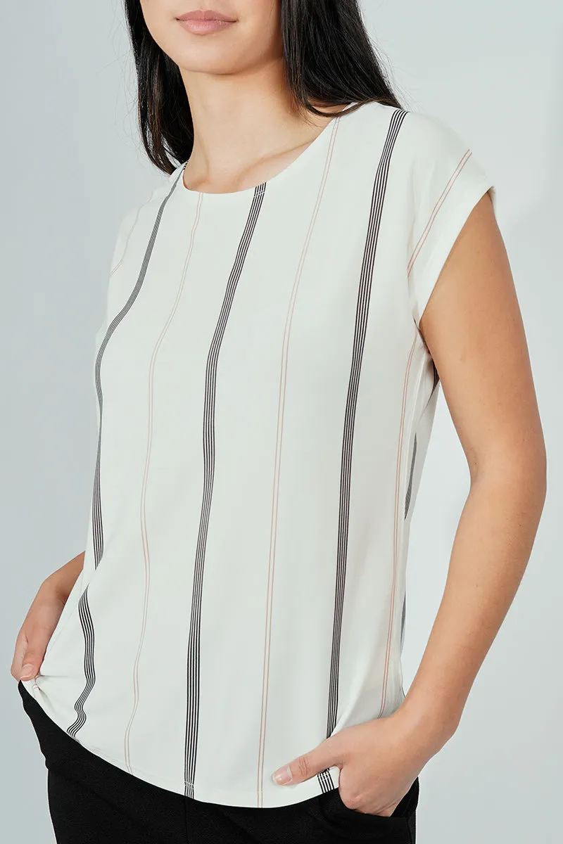 Beechers Brook Striped Circle Neck Tee - White sold by Fairweather product image thumbnail 4