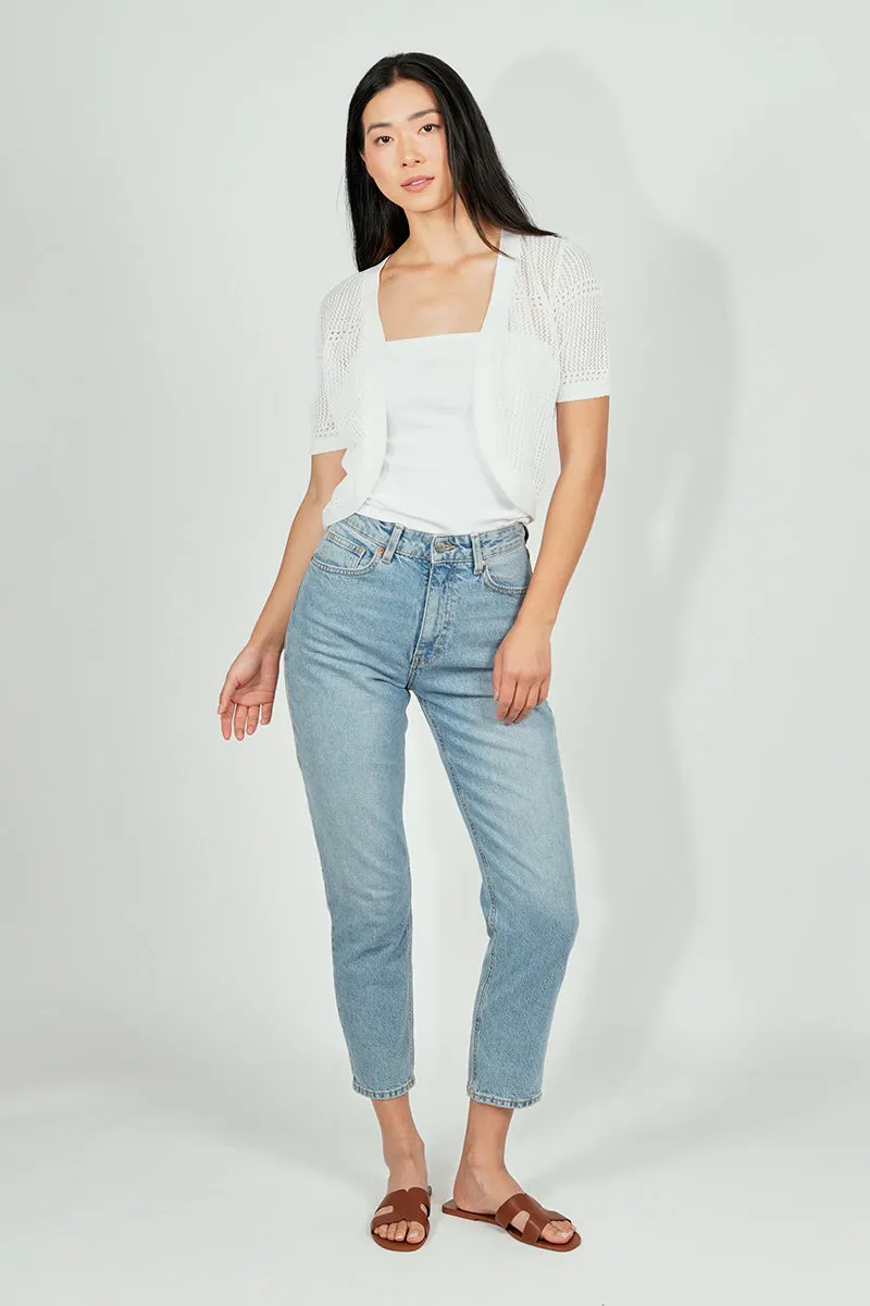 Beechers Brook Open Crochet Shrug Cardigan - White sold by Fairweather product image thumbnail 5