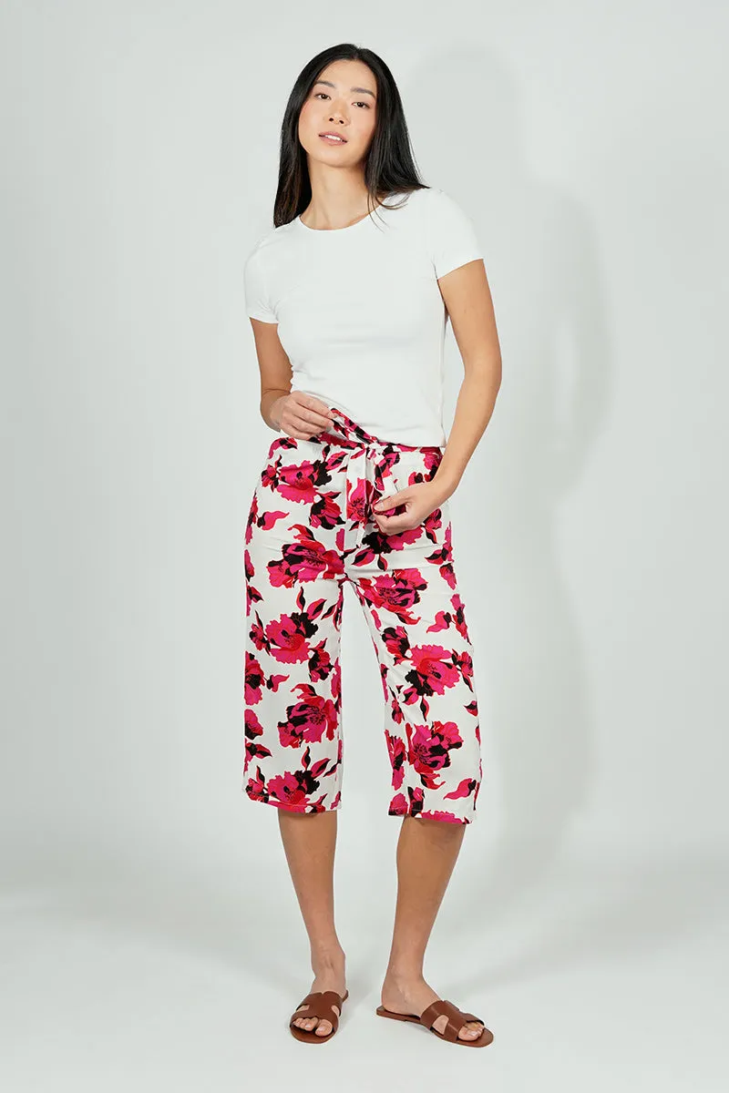 International INC Company Belted Floral Culotte Pants - White sold by Fairweather product image thumbnail 5