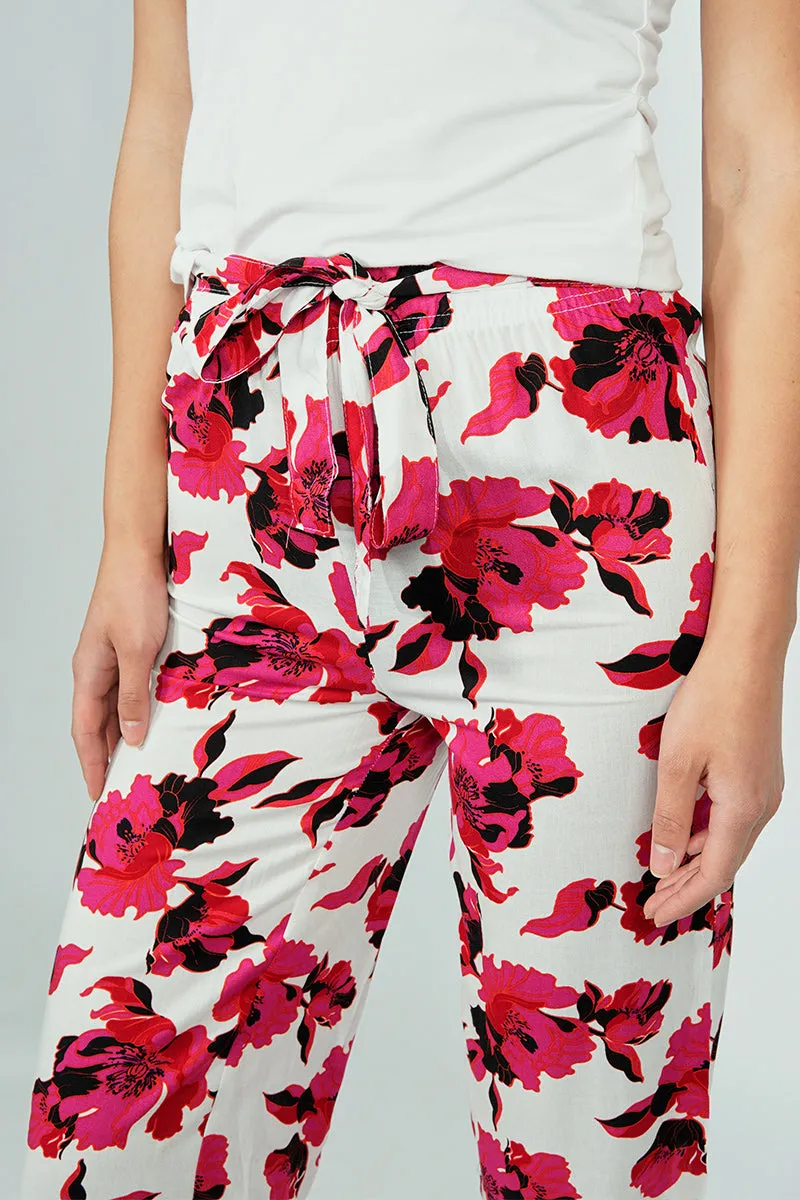 International INC Company Belted Floral Culotte Pants - White sold by Fairweather product image thumbnail 4