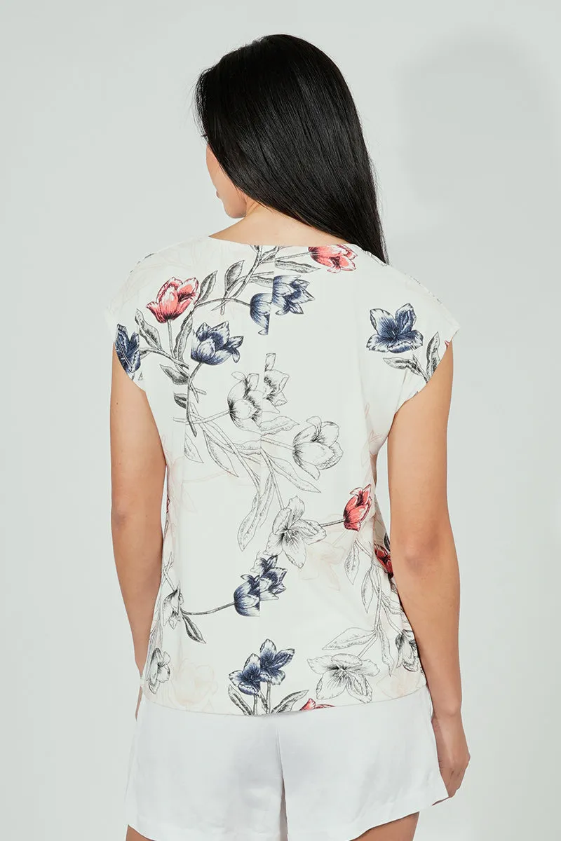 Beechers Brook Floral Circle Neck Tee - Cream sold by Fairweather product image thumbnail 3