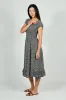 Beechers Brook Floral Short Sleeve Tiered Midi Dress - Black sold by Fairweather