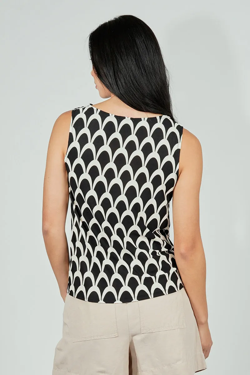 Beechers Brook Patterned Cowl Neck Tank Top - Black sold by Fairweather product image thumbnail 3