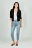 Beechers Brook Diamond Knit 3/4 Sleeve Open Cardigan - Black sold by Fairweather