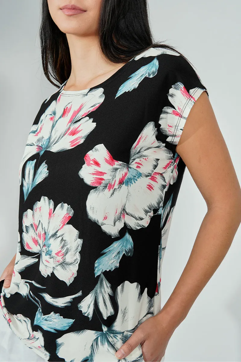 Beechers Brook Floral Circle Neck Tee - Black sold by Fairweather product image thumbnail 4