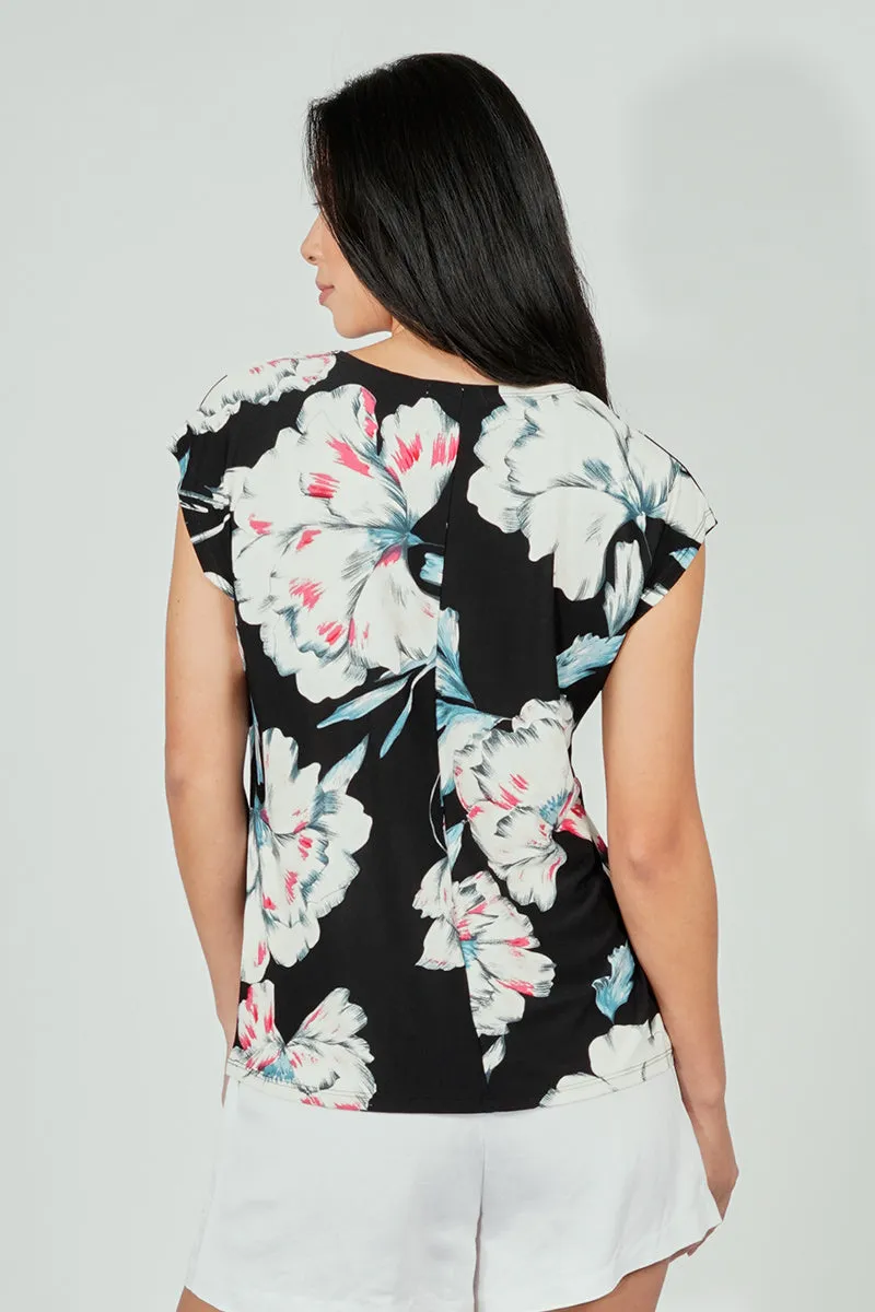 Beechers Brook Floral Circle Neck Tee - Black sold by Fairweather product image thumbnail 3