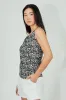 Beechers Brook Floral Cinched Collar Tank Top - Black sold by Fairweather