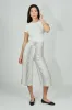 Beechers Brook Dotted Pattern Fold Over Cropped Pants - White sold by Fairweather