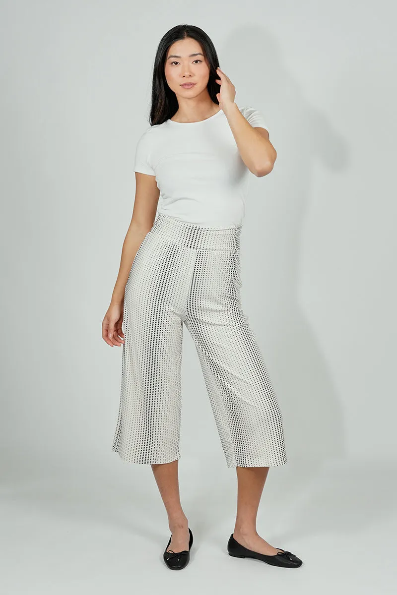 Beechers Brook Dotted Pattern Fold Over Cropped Pants - White sold by Fairweather product image thumbnail 5