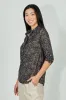 Beechers Brook Floral Button Down Roll Up Sleeve Blouse - Black sold by Fairweather