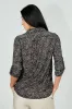 Beechers Brook Floral Button Down Roll Up Sleeve Blouse - Black sold by Fairweather
