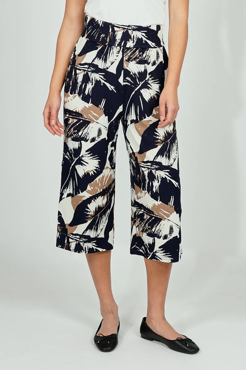 Beechers Brook Leaf Print Fold Over Cropped Pants sold by Fairweather