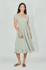 Beechers Brook Floral Short Sleeve Tiered Midi Dress - Olive sold by Fairweather