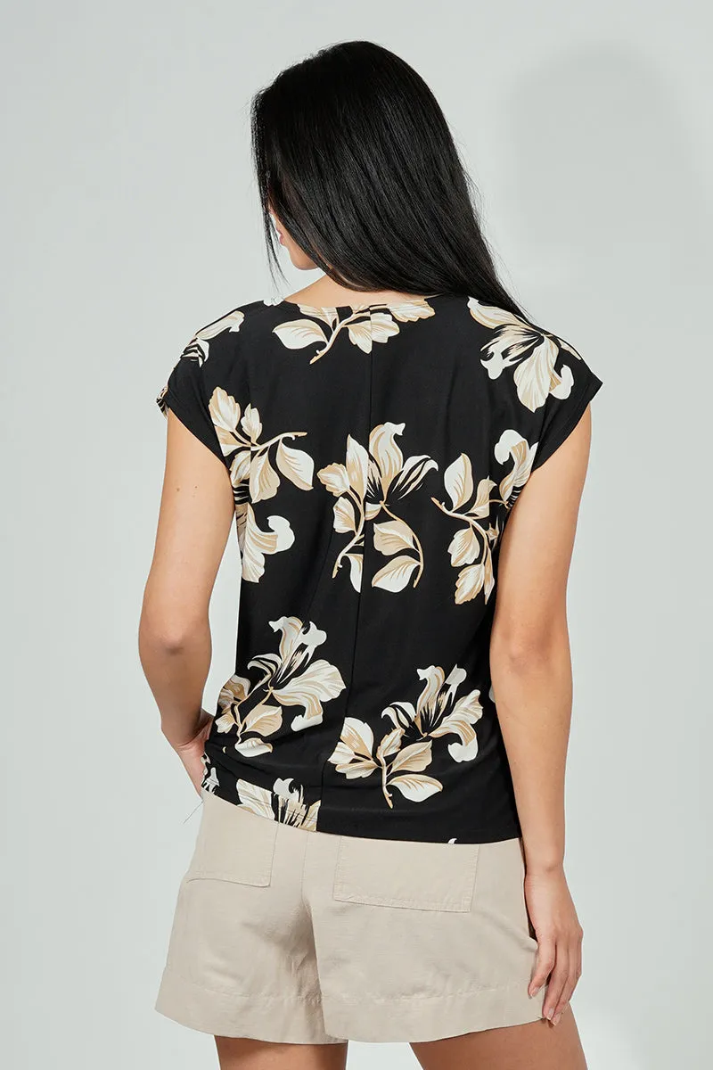 Beechers Brook Floral Circle Neck Tee - Black sold by Fairweather product image thumbnail 3