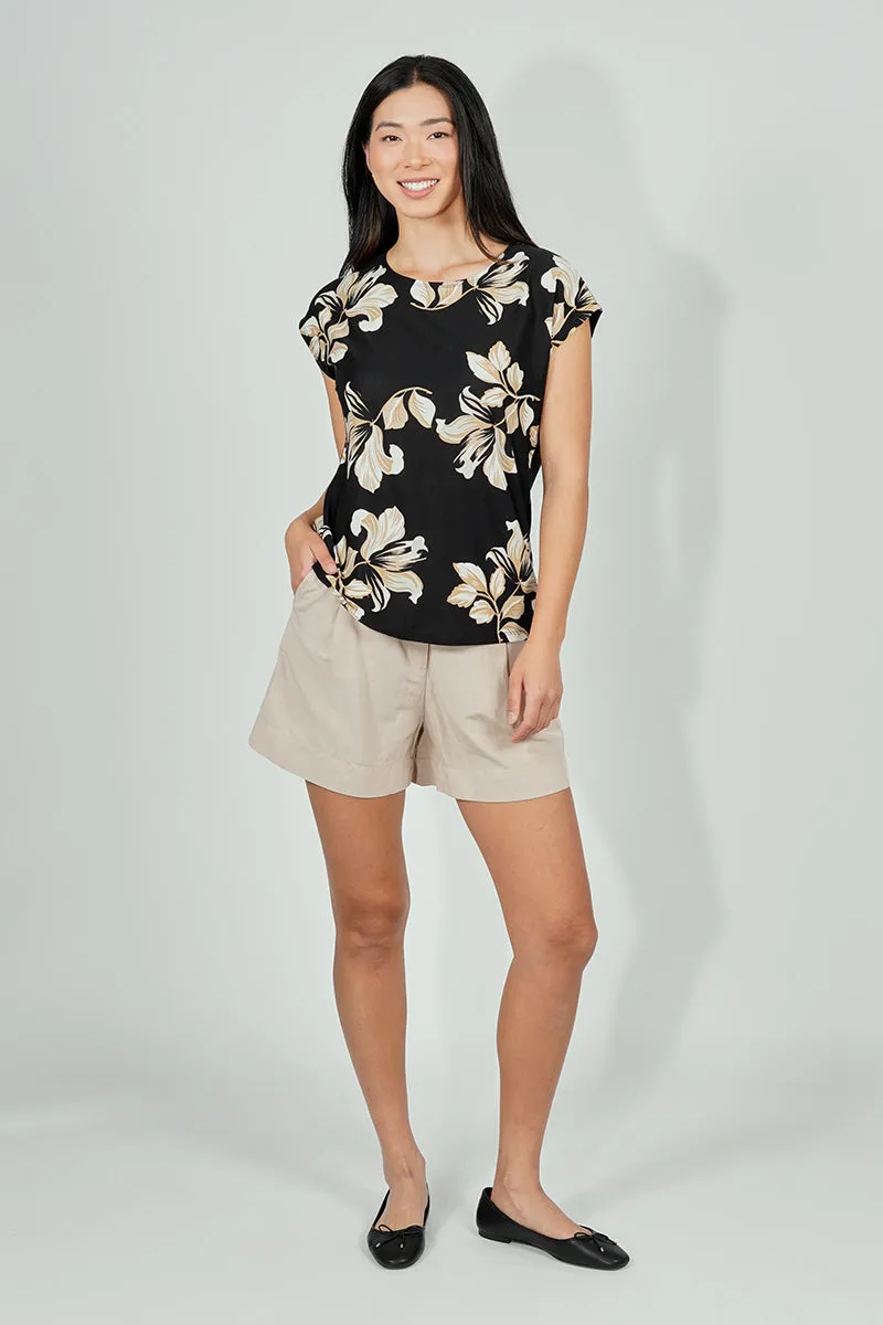 Beechers Brook Floral Circle Neck Tee - Black sold by Fairweather product image thumbnail 5