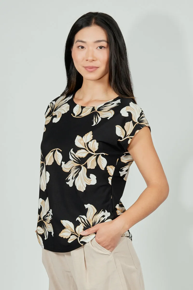 Beechers Brook Floral Circle Neck Tee - Black sold by Fairweather product image thumbnail 2