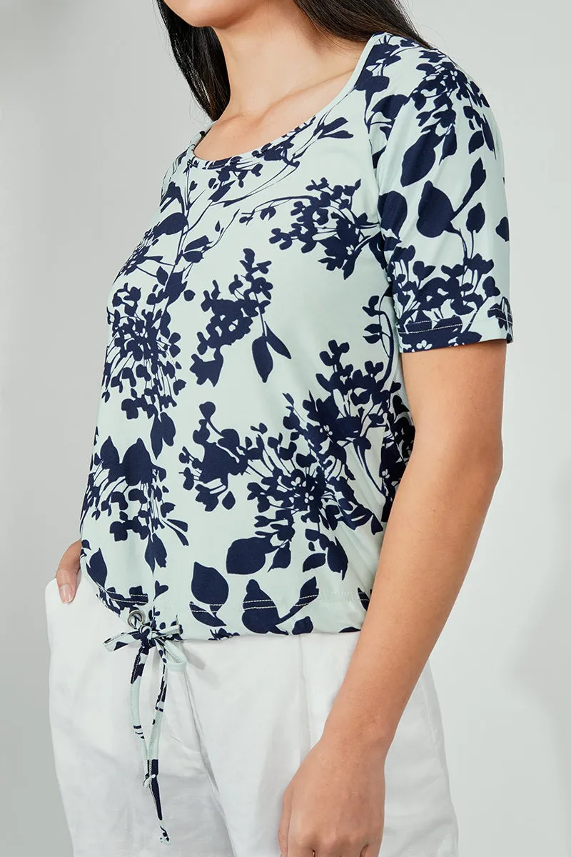 International INC Company Floral Drawstring Detail Tee - Blue sold by Fairweather product image thumbnail 4