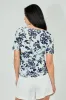 International INC Company Floral Drawstring Detail Tee - Blue sold by Fairweather