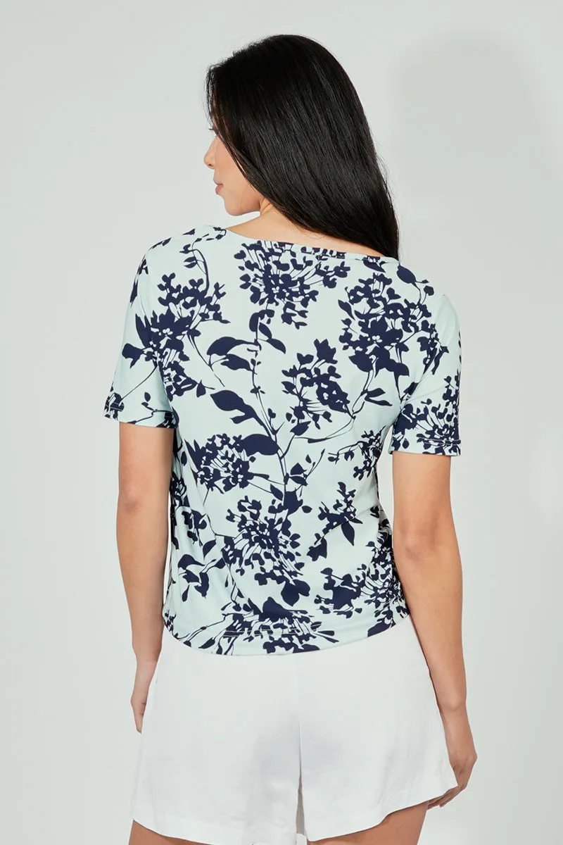 International INC Company Floral Drawstring Detail Tee - Blue sold by Fairweather product image thumbnail 3