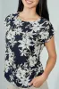 Beechers Brook Floral Circle Neck Tee - Navy sold by Fairweather