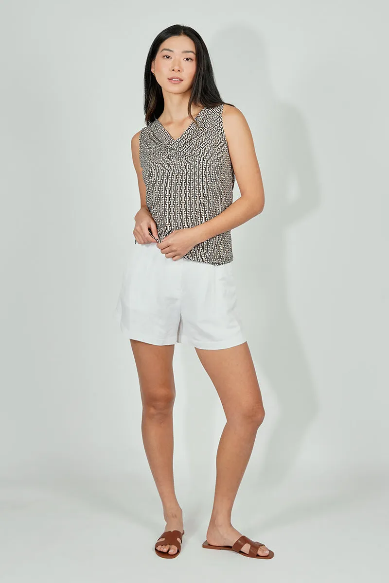 Beechers Brook Patterned Cowl Neck Tank Top - Black sold by Fairweather product image thumbnail 5