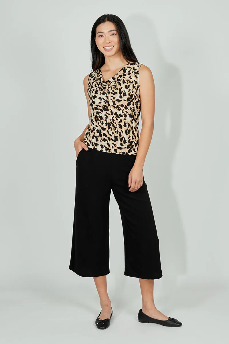 Beechers Brook Leopard Print Cowl Neck Tank Top - Beige sold by Fairweather product image thumbnail 5