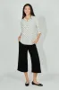 Beechers Brook Patterned Button Down Roll Up Sleeve Blouse - White sold by Fairweather