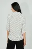 Beechers Brook Patterned Button Down Roll Up Sleeve Blouse - White sold by Fairweather