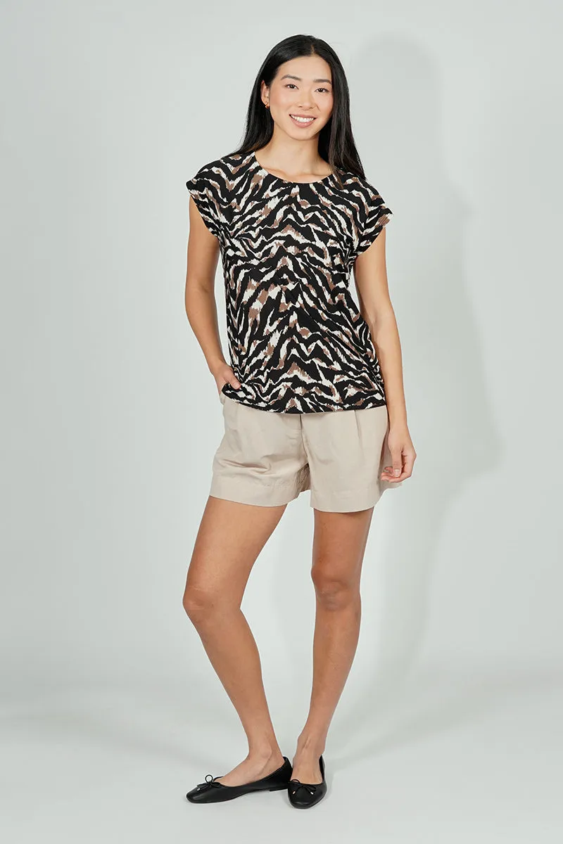 Beechers Brook Patterned Circle Neck Tee - Black sold by Fairweather product image thumbnail 5