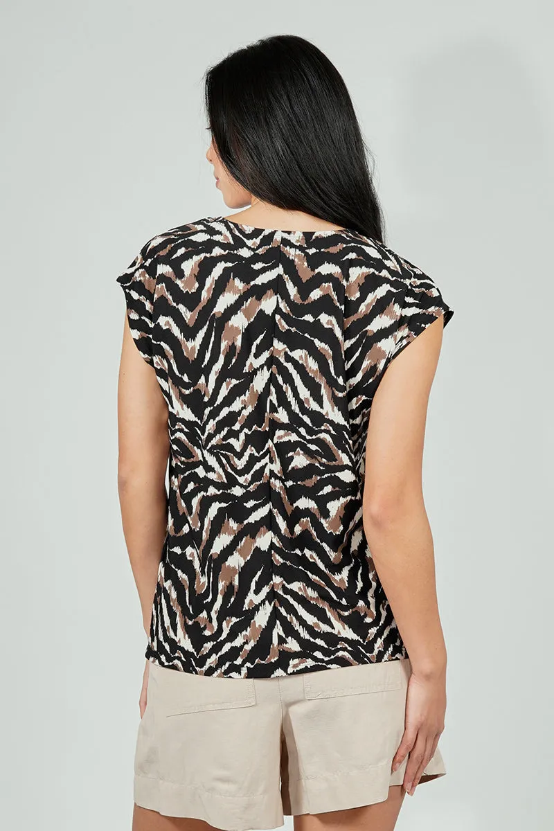 Beechers Brook Patterned Circle Neck Tee - Black sold by Fairweather product image thumbnail 3