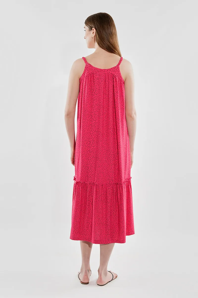 Beechers Brook Patterned Tiered Midi Dress - Pink sold by Fairweather product image thumbnail 3