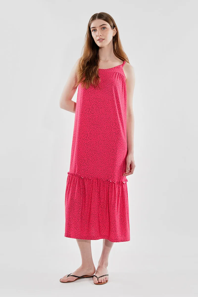 Beechers Brook Patterned Tiered Midi Dress - Pink sold by Fairweather product image thumbnail 5
