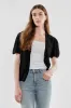 Beechers Brook Short Sleeve Open Shrug Cardigan - Black sold by Fairweather