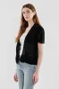 Beechers Brook Short Sleeve Open Shrug Cardigan - Black sold by Fairweather