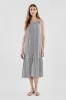 Beechers Brook Patterned Tiered Midi Dress - Black sold by Fairweather