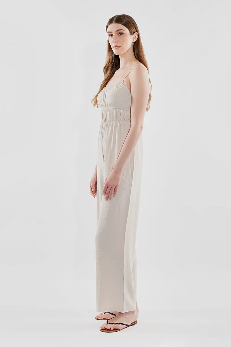 International INC Company Smocked Waist Side Slit Jumpsuit - Cream sold by Fairweather product image thumbnail 2