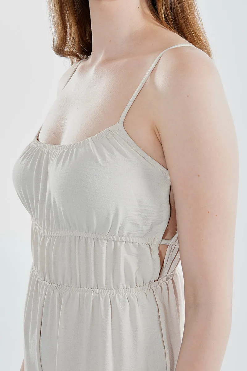 International INC Company Smocked Waist Side Slit Jumpsuit - Cream sold by Fairweather product image thumbnail 4