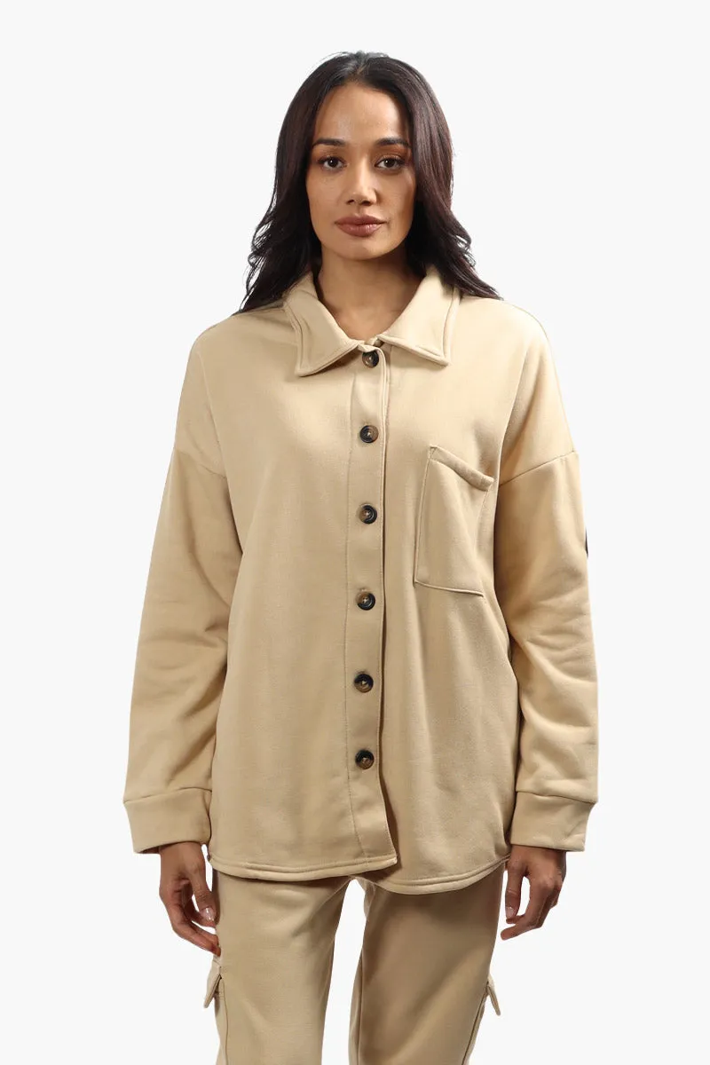 Canada Weather Gear Solid Front Pocket Shacket - Beige sold by Fairweather