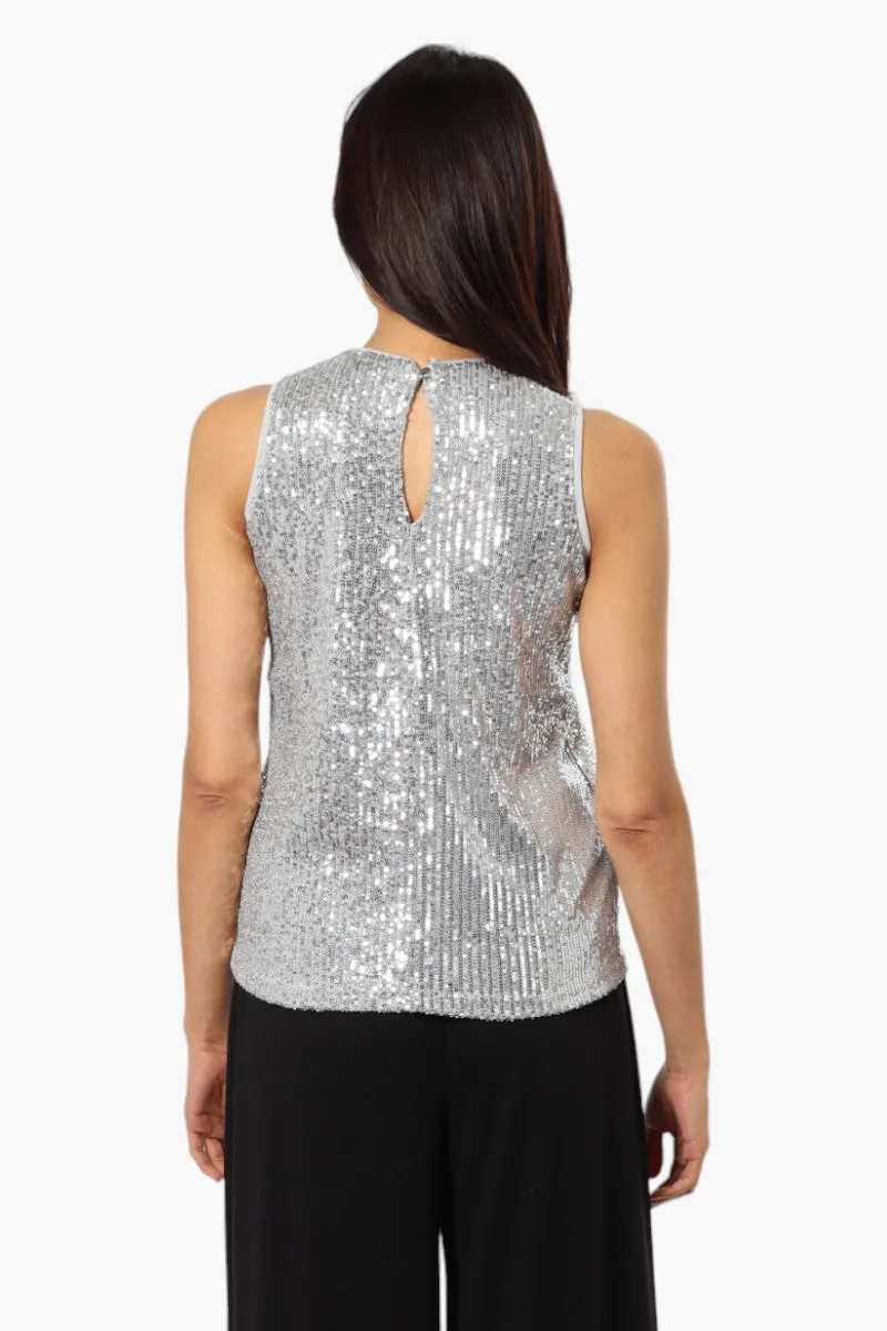 Limite Sequin Tank Top - Grey sold by Fairweather product image thumbnail 4