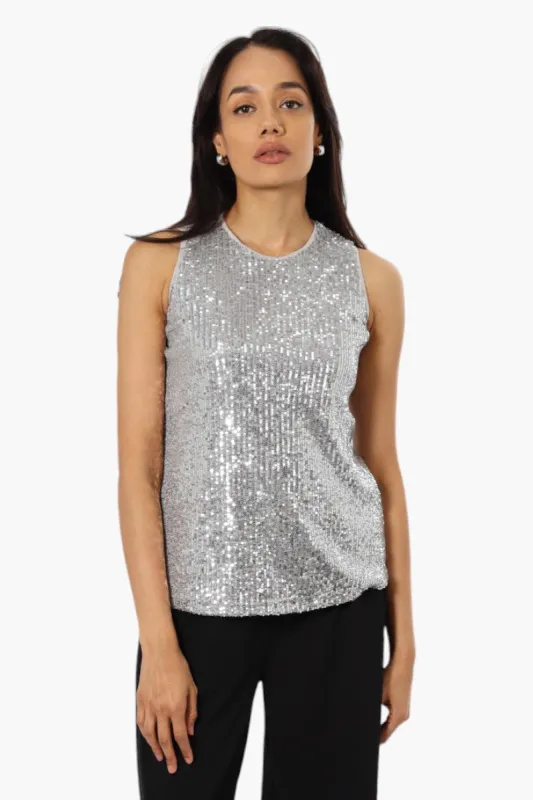 Limite Sequin Tank Top - Grey sold by Fairweather