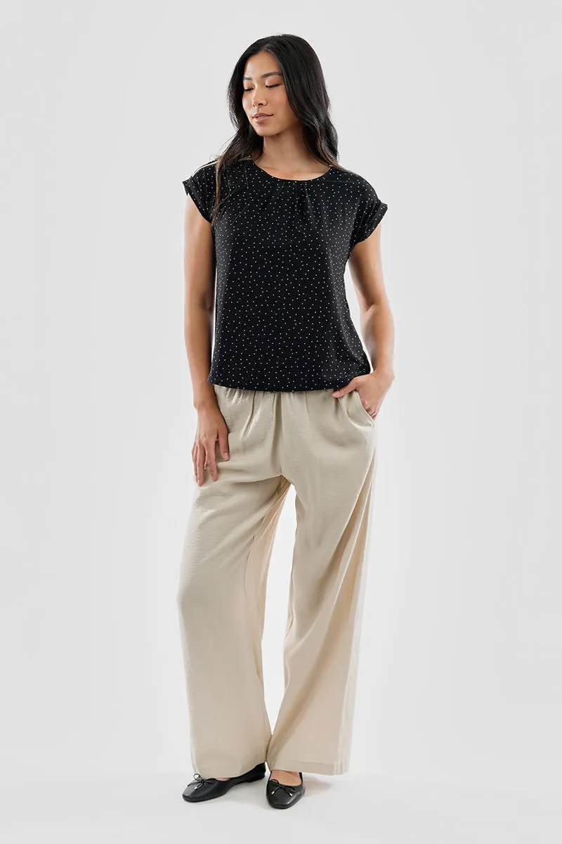 Beechers Brook Polka Dot Shoulder Zipper Blouse - Black sold by Fairweather product image thumbnail 5