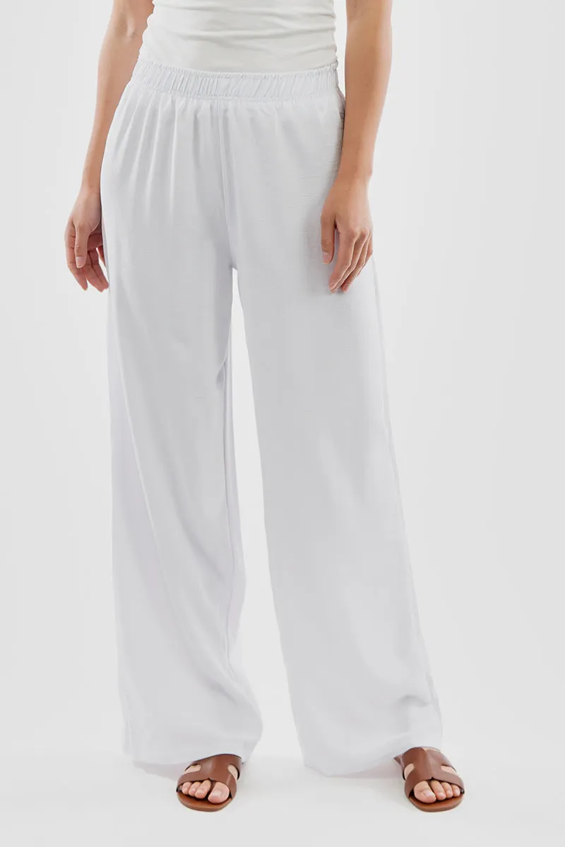 Stylexchange Vintage Solid Basic Palazzo Pants - White sold by Fairweather