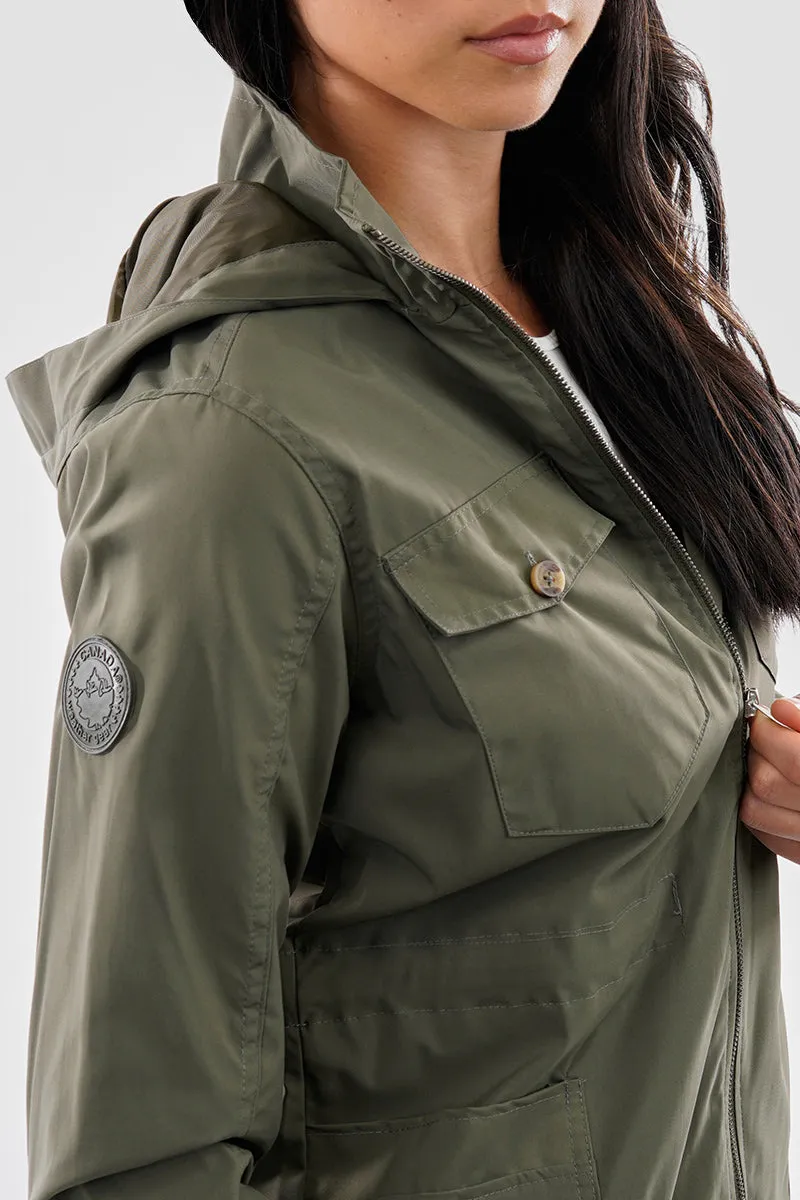 Canada Weather Gear Coated Microfibre Zip Up Lightweight Jacket - Olive sold by Fairweather product image thumbnail 4