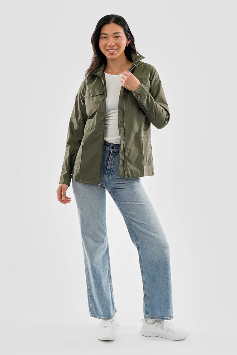 Canada Weather Gear Coated Microfibre Zip Up Lightweight Jacket - Olive sold by Fairweather product image thumbnail 5