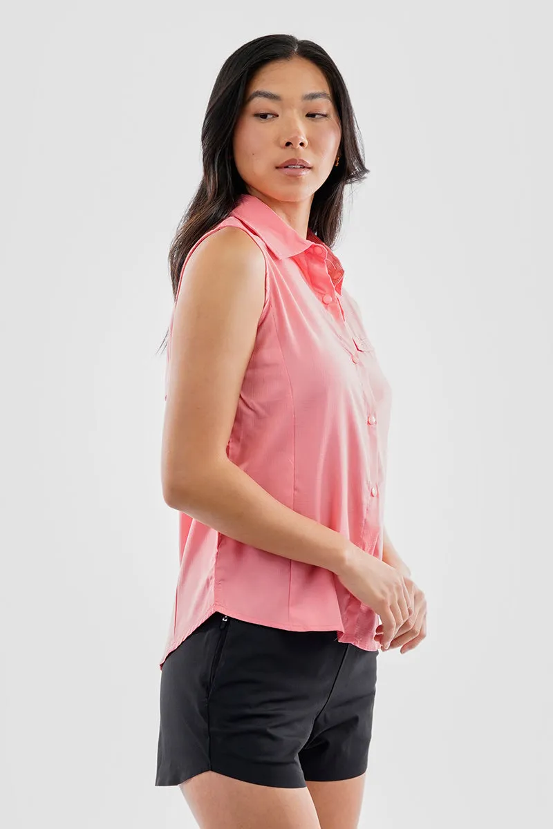 Canada Weather Gear Sleeveless Button Up Collared Shirt - Pink sold by Fairweather product image thumbnail 2