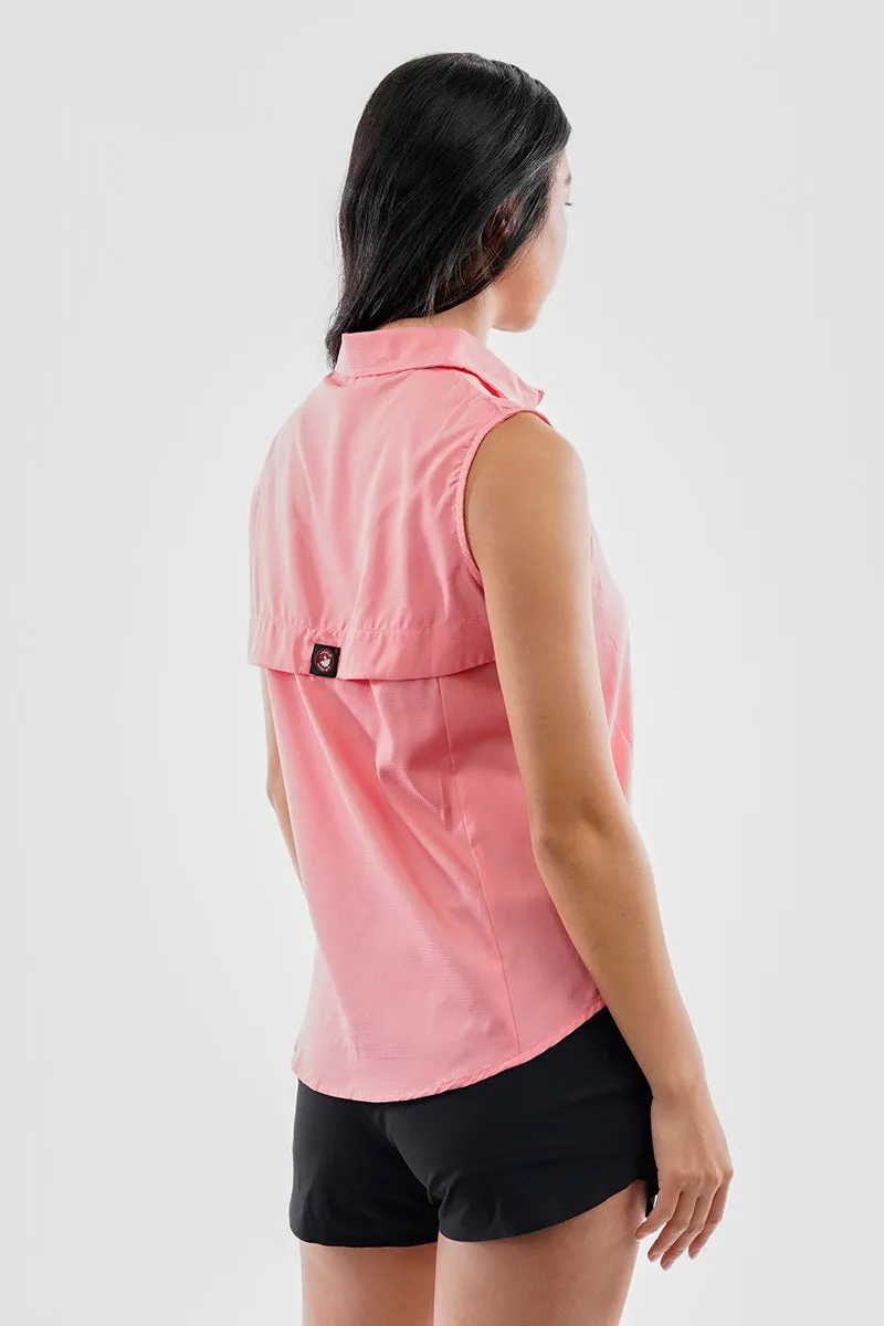 Canada Weather Gear Sleeveless Button Up Collared Shirt - Pink sold by Fairweather product image thumbnail 3